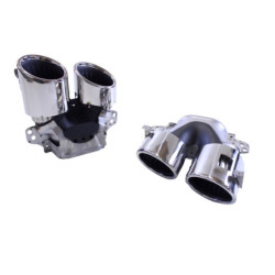 (PARTE) Tubos de escape cromados redondos compatibles con Mercedes GLE GLS GLE coupé W167 X167 C167