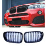 Grille reins compatible avec bmw x3 et x4 f25 f26 lci noir brillant double barres