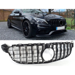 Grill compatible with mercedes-benz c 63 amg (s) w205 with front camera chrome