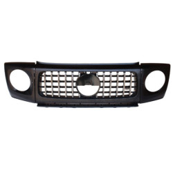 Grill compatible with Mercedes G class W463 with headlight covers glossy black chrome