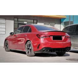 Diffuser compatible with mercedes a class v177 saloon 2019+ double black round exhaust tips