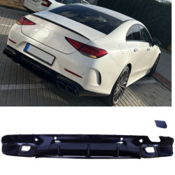 Diffuser compatibel met mercedes cls c257 dubbele uitlaatstukken glanzend zwart vierkant