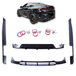 Diffuser set compatible with BMW X6 G06 glossy black