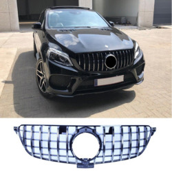 Front grill compatible with mercedes-benz gle coupe c292 black chrome