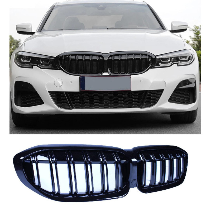 Grill kidney compatibil cu BMW Seria 3 G20 - G21 negru lucios