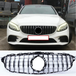 Grille compatibel met mercedes-benz c-klasse w205 facelift zwart met chroom