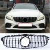 Grill compatible with mercedes-benz c-class w205 facelift black with chrome