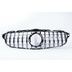 Grill compatible with mercedes-benz c-class w205 facelift black with chrome