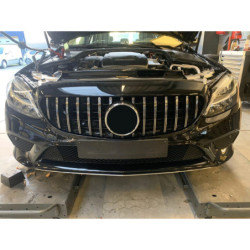 Grill kompatybilny z mercedes-benz c-class w205 facelift czarny z chromem