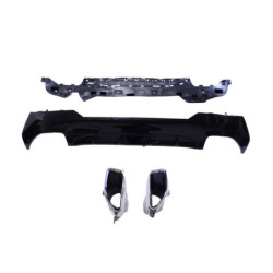 Difusor trasero compatible con BMW Serie 4 G22 Coupé y G23 Convertible con tubos de escape cromados