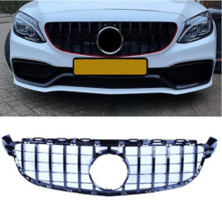 Calandre compatible avec Mercedes-Benz C63 AMG (S) W205 noir brillant