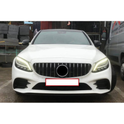 Решетка Mercedes-Benz C-класа W205 Facelift черна с хром (6)