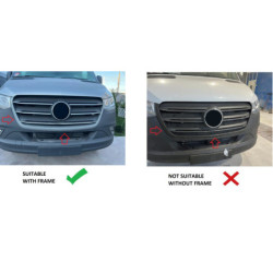 Grilă compatibilă cu Mercedes Sprinter W907 2019+ negru lucios