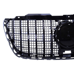 Grille compatibel met Mercedes Sprinter W907 2019+ glanzend zwart zonder rand (gaas achter)