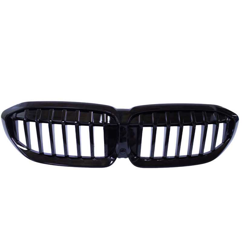 Grill kidney compatible with BMW 3 Series G20 - G21 gloss black single bars