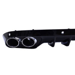 Diffuser compatible with Mercedes W205 without AMG line with chrome round exhaust pipes