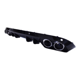 Diffuser compatible with Mercedes W205 without AMG line with chrome round exhaust pipes