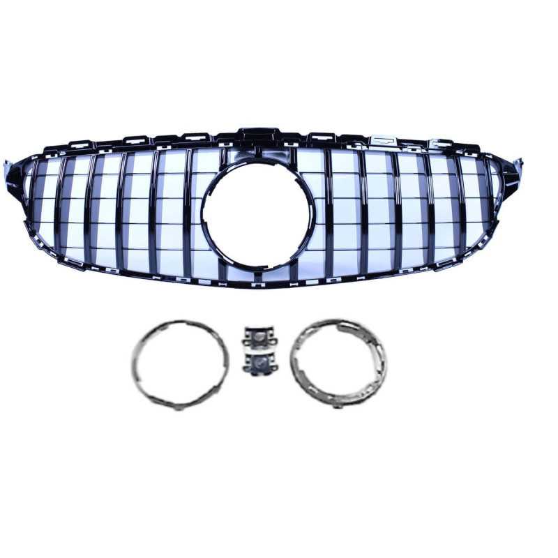 Grill kompatibilis a Mercedes C osztály W205 fényes fekete 2014-2021-es modellel