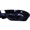 Difusor trasero compatible con Mercedes W205 sin línea AMG con puntas de escape redondas negro brillante