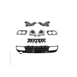 Diffusore per Mercedes W205 A205 AMG line doppi terminali di scarico tondi cromati