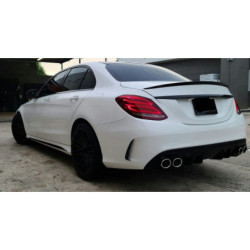 Difuzorius Mercedes W205 A205 AMG linijai dvigubos chromuotos apvalios išmetimo sistemos galinės dalys