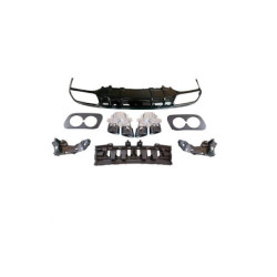 Διαχύτης συμβατός με Mercedes C coupé cabrio C205 A205 AMG line διπλά μαύρα στρογγυλά τεμάχια εξαγωγής