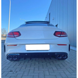 Dyfuzor kompatybilny z podwójnymi czarnymi okrągłymi końcówkami układu wydechowego Mercedesa C coupé kabriolet C205 A205 AMG lin