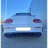 Difuzors saderīgs ar Mercedes C kupeja kabriolets C205 A205 AMG līnija dubultās melnās apaļās izplūdes caurules gala daļas