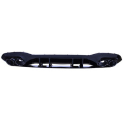 Difusor trasero para Mercedes Clase A W177 hatchback 2019+ puntas de escape redondas dobles negras