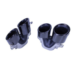 Difusor trasero para Mercedes Clase A W177 hatchback 2019+ puntas de escape redondas dobles negras
