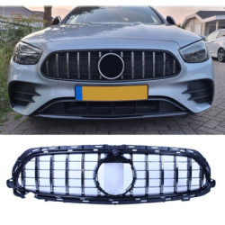 Grill chrome with front camera compatible with Mercedes E W213 S213 A238 C238 facelift with AMG line package