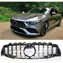 Grill compatible with mercedes-benz w118 cla-class black chrome with front camera