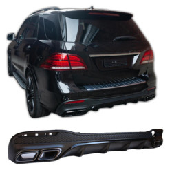 Difusor trasero para Mercedes GLE W166 negro puntas de escape