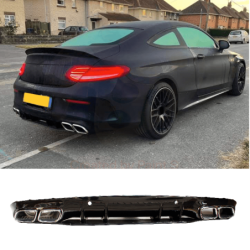Difusor Mercedes Clase C Coupé Cabrio C205 A205 AMG Line dobles embellecedores de escape cromados