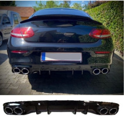 Διαχύτης Mercedes C-Class Coupé Cabrio C205 A205 AMG Line διπλές χρωμιωμένες στρογγυλές απολήξεις εξάτμισης
