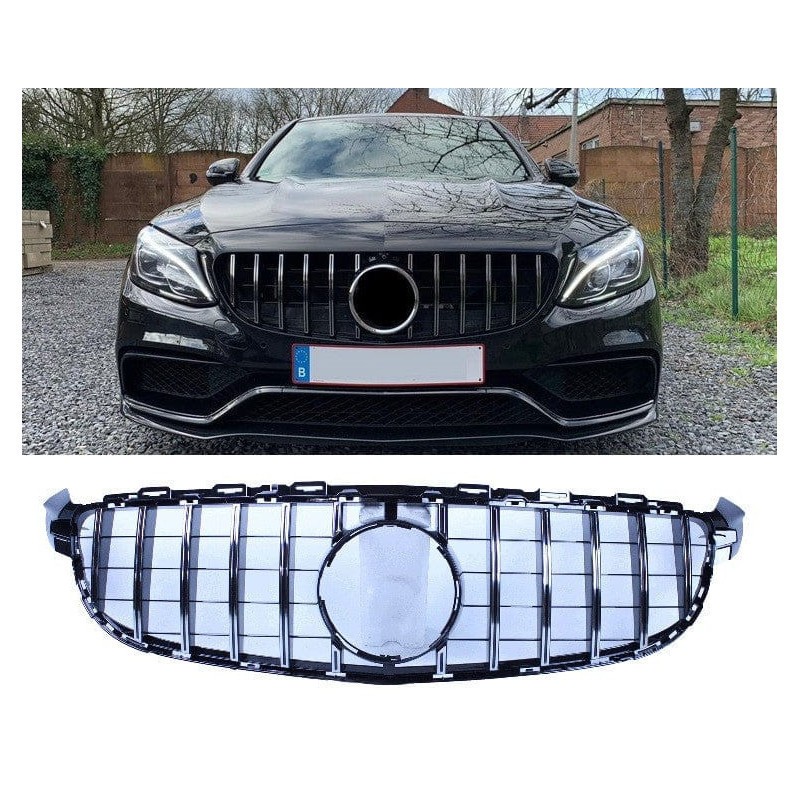 Grill HŰTŐRÁCS  kompatibilis a mercedes-benz c 63 amg (s) w205 krómozott modellel