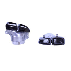 Difusor com guarnição de escape em preto brilhante para Mercedes CLS W218