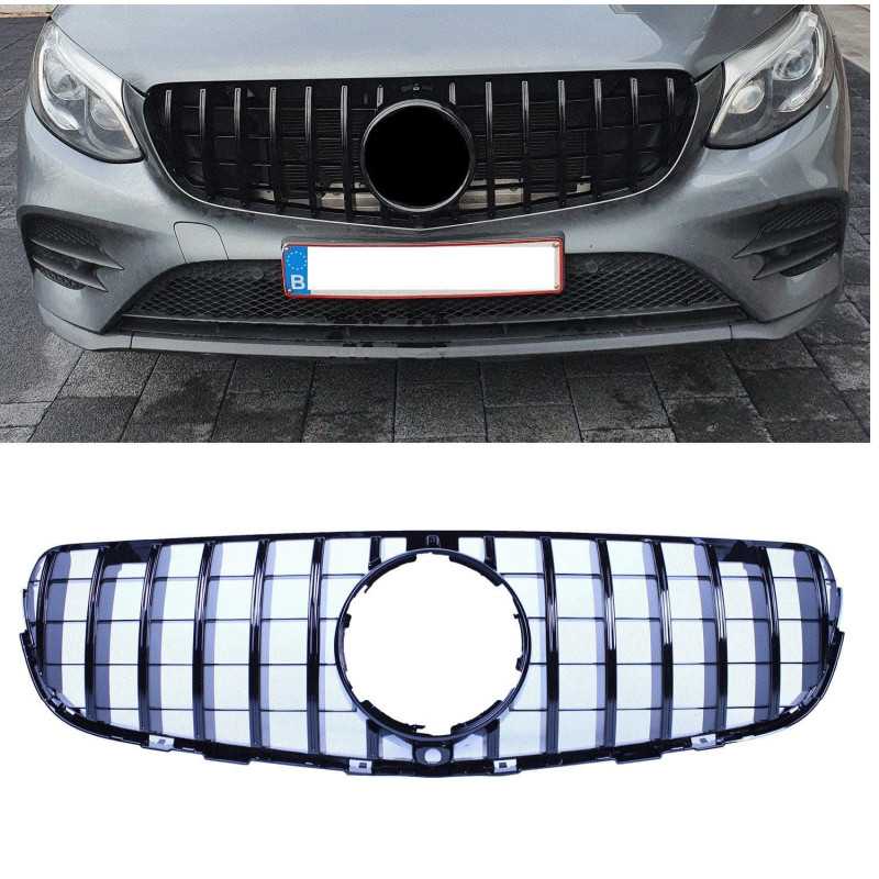 Grill for Mercedes GLC - GLC Coupe GLC 63 AMG panamericana look glossy black