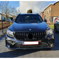 Grill voor Mercedes GLC - GLC Coupe GLC 63 AMG panamericana look glanzend zwart