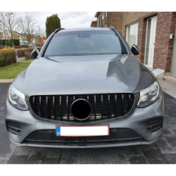 Grill voor Mercedes GLC - GLC Coupe GLC 63 AMG panamericana look glanzend zwart