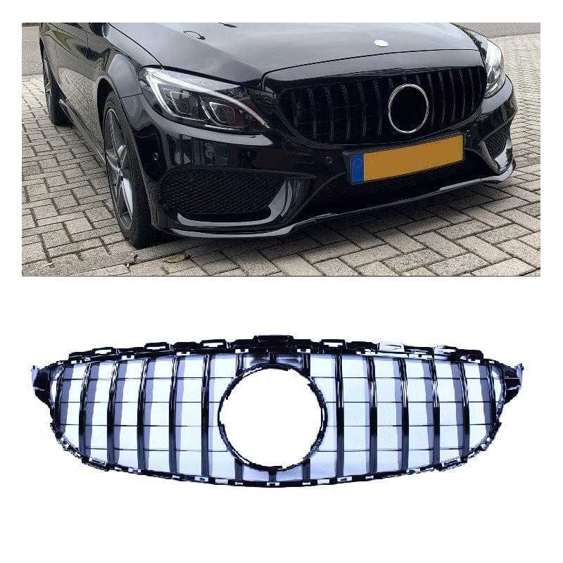 Grill compatibel met Mercedes-Benz C klasse W205 glanzend zwart