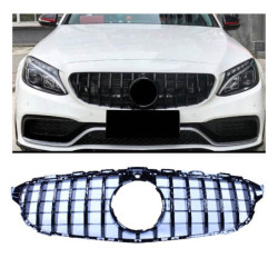Grill compatibel met Mercedes-Benz C klasse W205 - voorziening 360° camera glanzend zwart