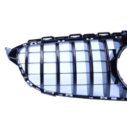 Grill compatibel met Mercedes-Benz C klasse W205 - voorziening 360° camera glanzend zwart