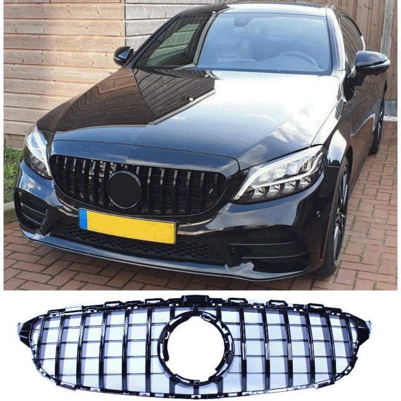 Grill compatibel met Mercedes-Benz C klasse W205 facelift glanzend zwart