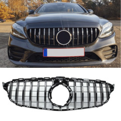 Grill kompatibel med Mercedes-Benz C-Klasse W205 facelift med frontkamera krom