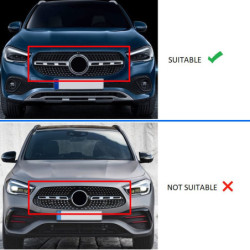 Grill kompatibel med Mercedes-Benz GLA H247 2020-2023 blank sort med frontkamera