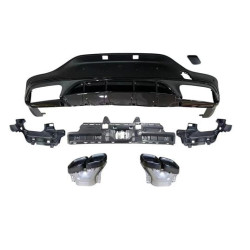 Diffuser compatibel met Mercedes GLC coupe C253 2015+ met zwarte uitlaatsierstukken