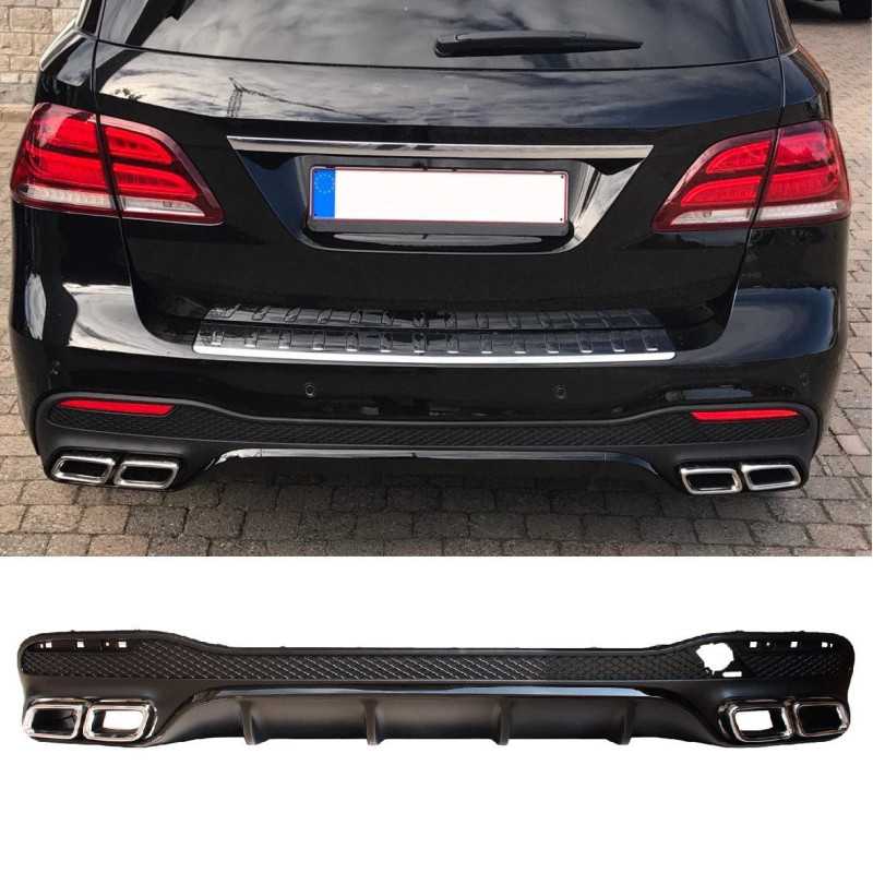 Diffuser compatibel met Mercedes GLE W166 chrome uitlaatsierstukken