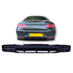 Difusor trasero para Mercedes S coupé descapotable C217 A217 con tubos de escape negros