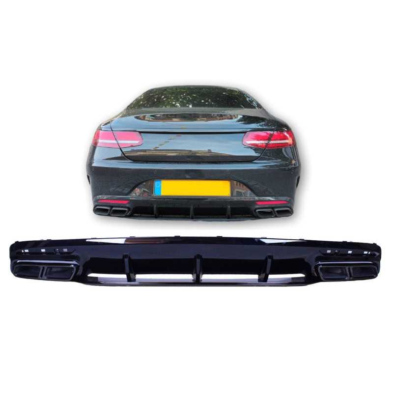 Difusor trasero para Mercedes S coupé descapotable C217 A217 con tubos de escape negros